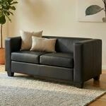 2er Sofa Lille ~ Leder, schwarz