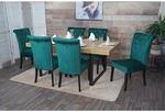 6er-Set Esszimmerstuhl MCW-D22, Stuhl K&uuml;chenstuhl, Nieten Samt ~ dunkelgr&uuml;n,