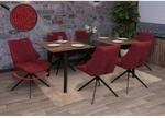 6er-Set Esszimmerstuhl MCW-O48, K&uuml;chenstuhl, drehbar Auto-Return, Stoff/Textil
