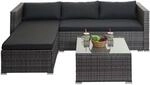 Poly-Rattan Garnitur MCW-F57, Balkon-/Garten-/Lounge-Set Sofa Sitzgruppe ~ grau,