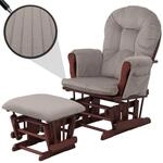 Relaxsessel MCW-C76, Schaukelstuhl Sessel Schwingstuhl mit Hocker Stoff Cord 320g/m&sup2;