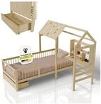 Juskys Kinderbett Yari - Integrierter Schreibtisch, Schublade, Pflegeleicht, 150 kg
