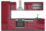 VICCO K&Uuml;CHE R-LINE 300 CM K&Uuml;CHENZEILE K&Uuml;CHENBLOCK EINBAUK&Uuml;CHE ANTHRAZIT BORDEAUX