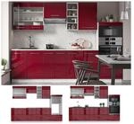 Vicco K&uuml;chenzeile K&uuml;chenblock Einbauk&uuml;che 280cm Fame-Line Bordeaux Hochglanz