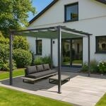 Aluminium Pergola MCW-N93, Gartenpavillon Pavillon Garten, stabiles 8cm-Gestell