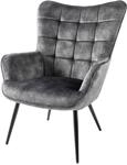 riess-ambiente Sessel SCANDINAVIA - modern champagner beige Samt schwarze Metallbeine