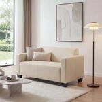 2er Sofa Couch Moncalieri Loungesofa Kunstleder ~ creme