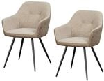 HTI-Living Esszimmerstuhl 2er Set Antikbraun/Taupe Joschka