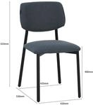 Ravino Designerstuhl A21, Esszimmerstuhl mit Stoff Bezug und Dicker Polsterung, 4er