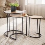 Beistelltisch 3er Set Rund Metall Satztisch Couchtisch Dekotisch 3-teilig gold