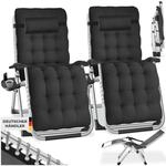 tectake&reg; Sonnenliege, klappbar, abnehmbares Sitz- und Kopfpolster, 84 x 168 x 82,5