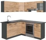 Vicco Eckk&uuml;che K&uuml;chenblock Einbauk&uuml;che Rick Anthrazit Eiche 190 cm modern K&uuml;chen