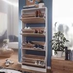 FineBuy Schuhkipper 4 F&auml;cher 24 Paar Schuhe Schuhkommode Schuhschrank Sonoma