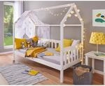 Inter Link Kinderbett Funky Hausbett 90 x 200 cm Kiefer Massivholz Weiss