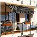 Swing&Harmonie LED - Markise mit Kurbel Klemmmarkise Balkonmarkise mit...