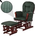 Relaxsessel MCW-C76, Schaukelstuhl Sessel Schwingstuhl mit Hocker Stoff Cord 320g/m&sup2;