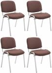 CLP 4er Set St&uuml;hle Ken Chrom Stoff I Gepolsterte Sitzfl&auml;che