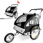 SAMAX Fahrradanh&auml;nger 2in1 Jogger - in Wei&szlig;/Schwarz - Silver Frame
