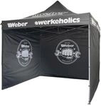 Weber #Werkeholics Easy-Up Zelt 3 x 3 m Pavillon inkl. 3 Seitenw&auml;nde schwarz