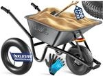 MASKO&reg; Schubkarre Bauschubkarre Gartenschubkarre 100 Liter bis 250kg Luftreifen mit