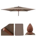 Ersatz-Bezug f&uuml;r Gastronomie Holz-Sonnenschirm MCW-C57b, Sonnenschirmbezug, eckig