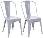 2er-Set Stuhl MCW-A73, Bistrostuhl Stapelstuhl, Metall Industriedesign...