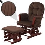 Relaxsessel MCW-C76, Schaukelstuhl Sessel Schwingstuhl mit Hocker Stoff Cord 320g/m&sup2;
