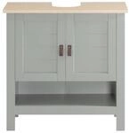 SoBuy Waschbeckenunterschrank mit 2 T&uuml;ren Hellgrau 60x30x60cm Modern