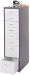 Rollcontainer Preston T851, Schubladenschrank Stahlschrank, 110x28x41cm 8 Schubladen