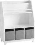 SoBuy Kinderregal mit 3 F&auml;chern Wei&szlig; 63x28x80cm Modern