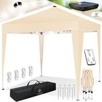 KESSER&reg; Pavillon Faltpavillon 3x3m mit LED Beleuchtung Solar Fernbedienung 