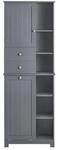 SoBuy Badezimmer-Hochschrank mit 1 Schublade Dunkelgrau 60x38x170cm Funktional