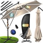 KESSER&reg; Alu Ampelschirm LED Solar + Abdeckung mit Kurbelvorrichtung UV-Schutz