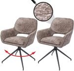 2er-Set Esszimmerstuhl MCW-N74, K&uuml;chenstuhl, drehbar Auto-Return, Stoff Chenille
