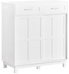 SoBuy Sideboard mit einer Schublade Wei&szlig; 80x40x85cm Modern
