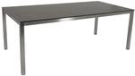 DEGAMO Tisch SYDNEY 200x100cm, Edelstahl geb&uuml;rstet + Glas in 3D Keramik...