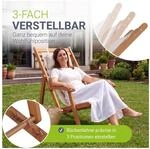 JUSKYS&reg; Sonnenliege Tavira - Creme, Akazienholz Liege mit UV-best&auml;ndigem