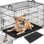tectake&reg; Hundek&auml;fig-Gitterbox, klappbar, mit 2 Tragegriffen, 2 gro&szlig;e T&uuml;ren mit