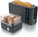 Arendo Fr&uuml;hst&uuml;cks-Set, Eierkocher EIGHTCOOK, 2-Scheiben Langschlitz Toaster,...