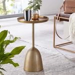 Beistelltisch FineBuy Sofatisch Metall &Oslash; 33 cm Tisch Wohnzimmertisch Rund Gold