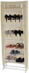 Schuhschrank Campingschrank Faltschrank Stoff 140x52x18cm creme