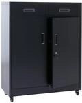 Aktenschrank MCW-O89, Stahlschrank B&uuml;roschrank, Rollen T&uuml;ren Schubladen