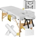 tectake&reg; 2 Zonen Massageliege-Set, Breite 59 cm, Polsterung 7,5 cm, mit Holzgestell,