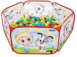 Pilsan B&auml;llebad, Ballpool 06413 mit 200 B&auml;llen 6 cm Durchmesser, Schutzrand