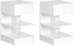 SoBuy Nachttisch-Set 2er mit 1 Schublade Wei&szlig; 39x39x65cm Minimalistisch