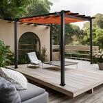 Aluminium Pergola MCW-N93, Gartenpavillon Pavillon Garten, stabiles 8cm-Gestell
