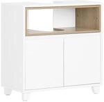 SoBuy Waschbeckenunterschrank mit 2 T&uuml;ren Wei&szlig; 60x30x60cm Modern