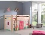 Vipack Spielbett Pino, Kiefer massiv natur mit Vorhang - Dessin Spring
