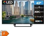 Smart Tech 43QG06V QLED Fernseher 43 Zoll Google TV - HDR Smart TV mit 4K UHD,
