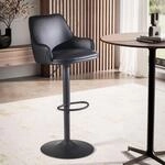 Barhocker FineBuy K&uuml;chenhocker Kunstleder Schwarz Hocker Bistrohocker Barstuhl